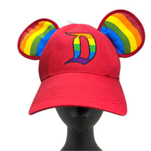 Pride Mickey Mouse Rainbow Ear Adult Baseball Cap Hat Disney Park LGBTQ Rainbow